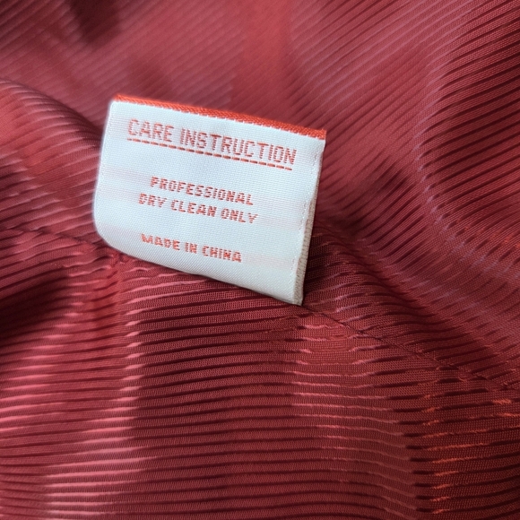 VTG Oscar de la Renta Red Wool Cashmere Coat Size 14  Belted Collar Detail - Picture 9 of 16